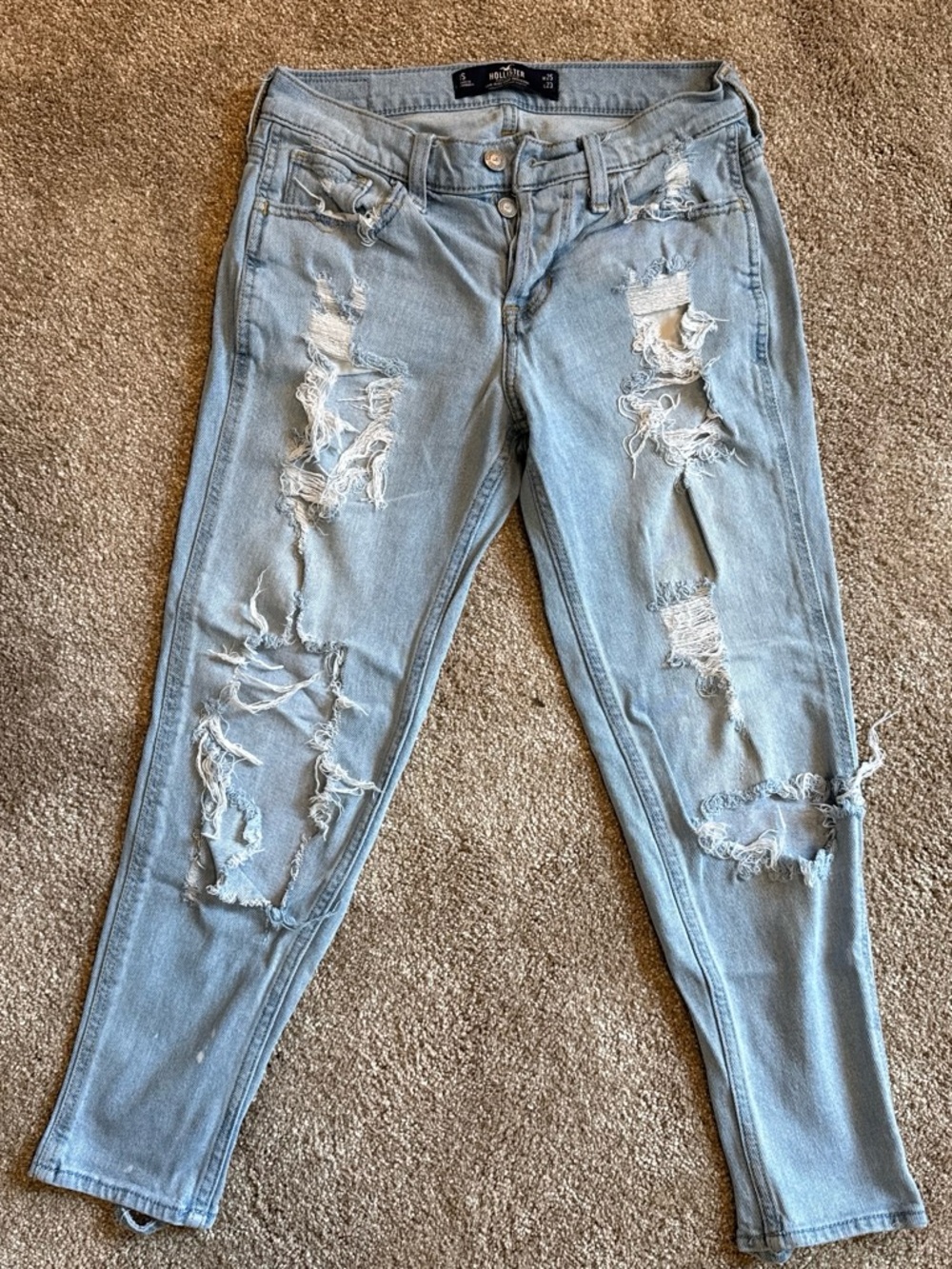 Hollister Light Blue Ripped Skinny Jeans